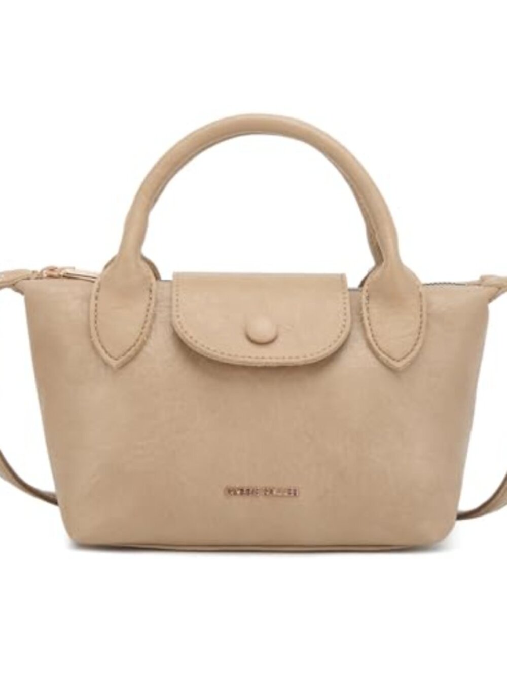 Vegan Leather Mini Crossbody Bag Top Handle Purse Detachable Strap